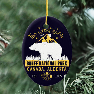 Banff National Park Canada Vintage Distressed  Ceramic Ornament