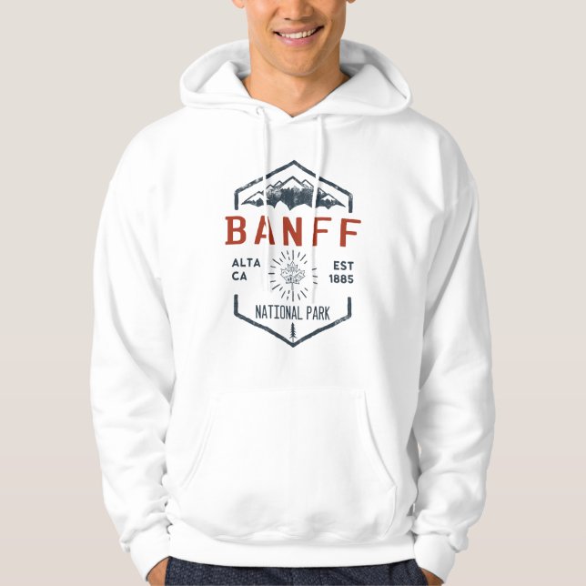 Banff National Park Canada Vintage Distressed  Hoodie (Front)