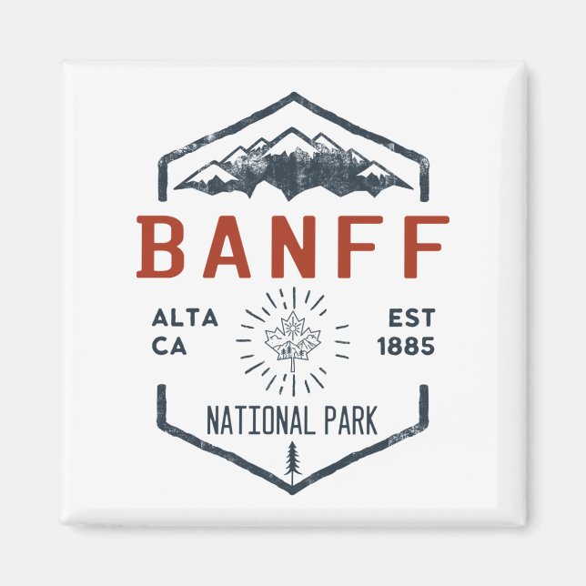 Banff National Park Canada Vintage Distressed  Magnet (Front)