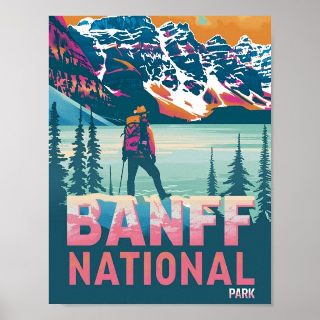 Banff National Park Canada Vintage Travel Place Poster (Front)
