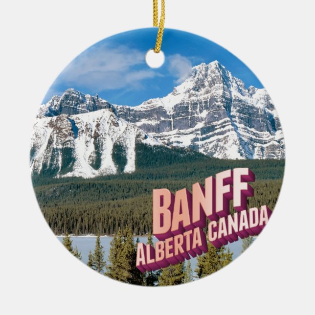 Banff national park ceramic ornament (Front)