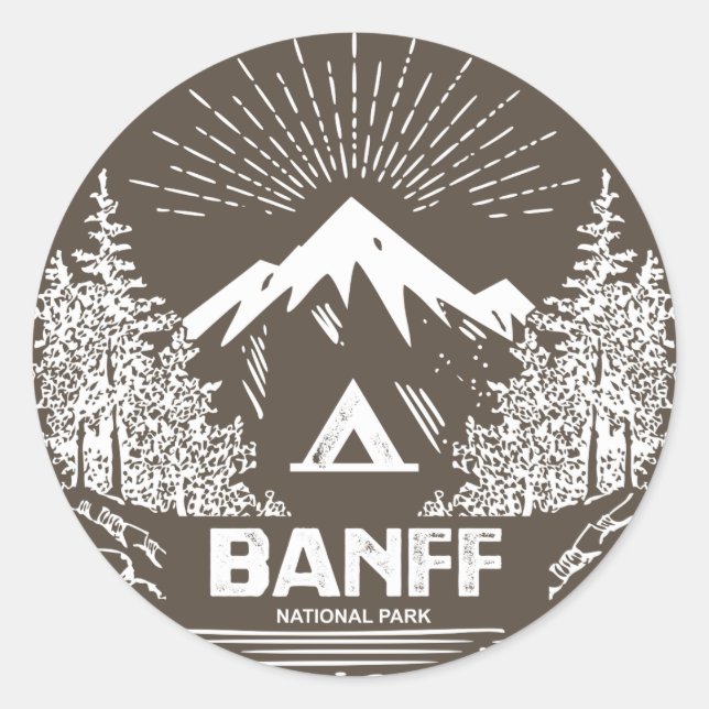 Banff National Park Classic Round Sticker (Front)