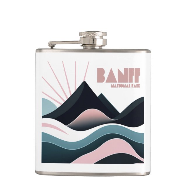 Banff National Park Colored Hills Flask (Front)
