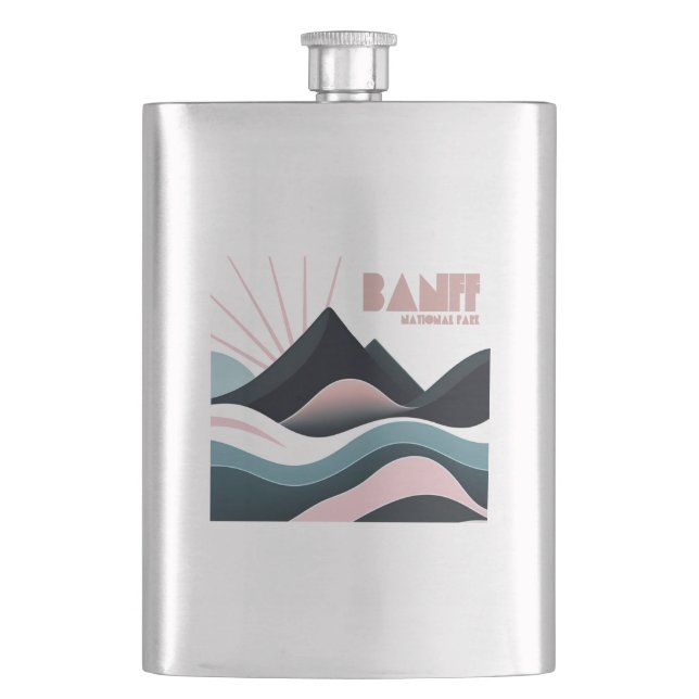 Banff National Park Colored Hills Flask (Front)