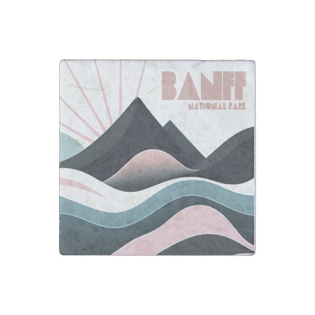 Banff National Park Colored Hills Stone Magnet (Front)