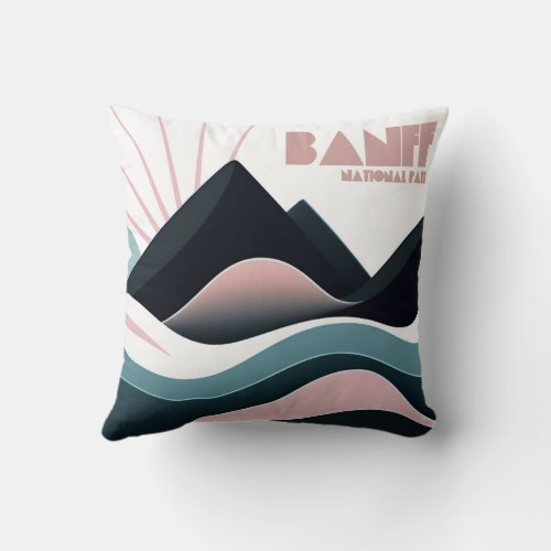 Banff National Park Colored Hills Throw Pillow