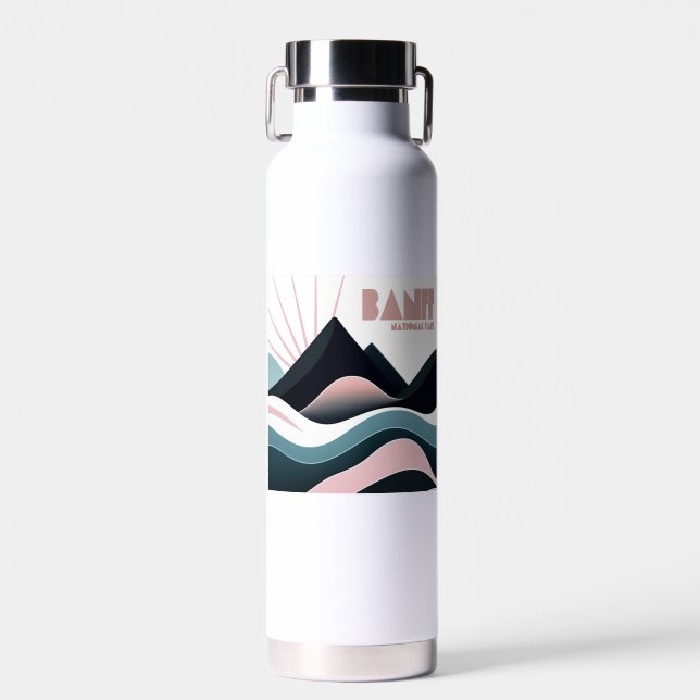 Banff National Park Colored Hills Water Bottle (Front)