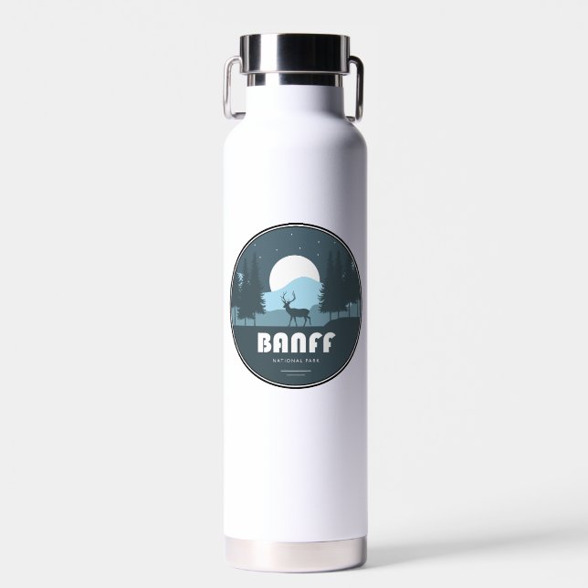 Banff National Park Deer Water Bottle (Front)