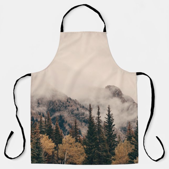 Banff national park foggy mountains and forest in  apron (Front)