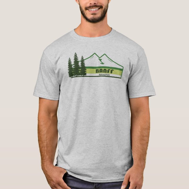 Banff National Park Green Stripes T-Shirt (Front)