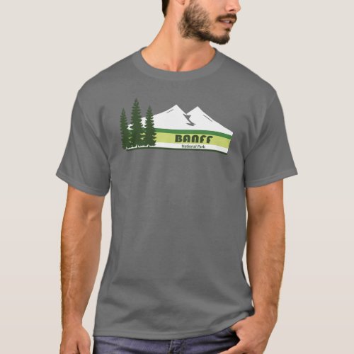 Banff National Park Green Stripes T_Shirt
