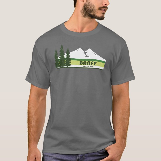 Banff National Park Green Stripes T-Shirt (Front)