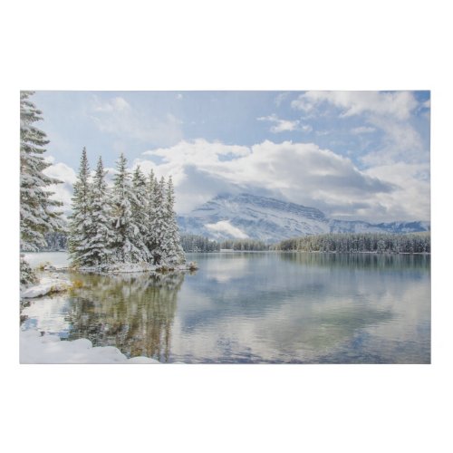 Banff National Park in winter Faux Canvas Print