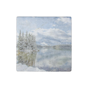 Banff National Park in winter Stone Magnet