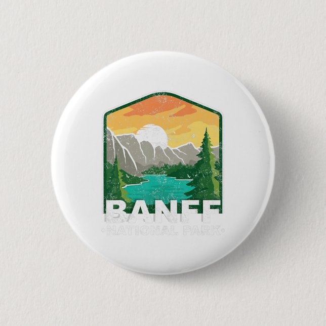 Banff National Park Lake Louise Canada Vintage  Button (Front)