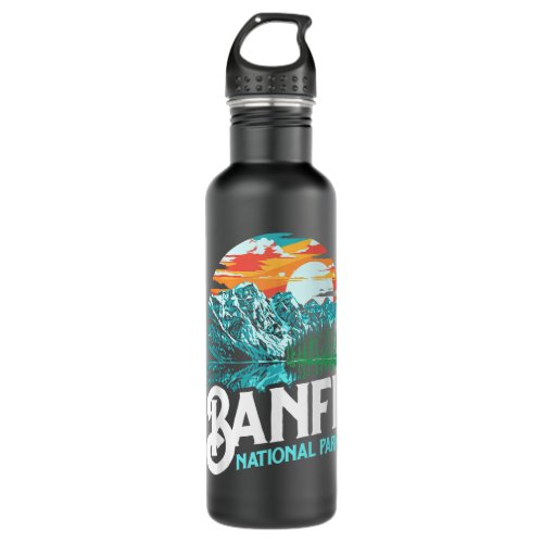 Banff National Park Lake Louise Canada Vintage Gra Stainless Steel Water Bottle