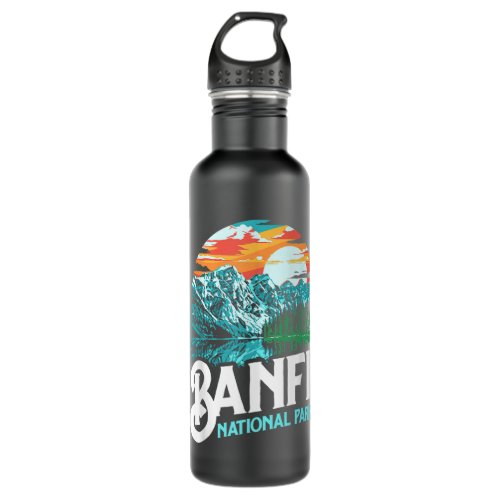 Banff National Park Lake Louise Canada Vintage Gra Stainless Steel Water Bottle