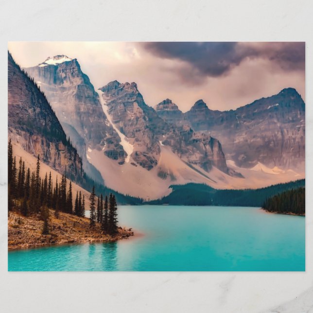 Banff National Park Lake Scrapbook Paper (Front)