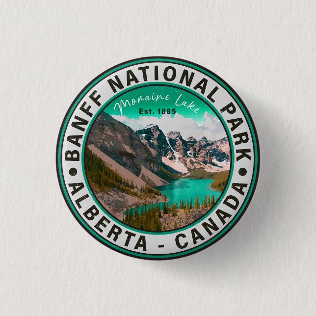 Banff National Park Moraine Lake Alberta Canada Button (Front)