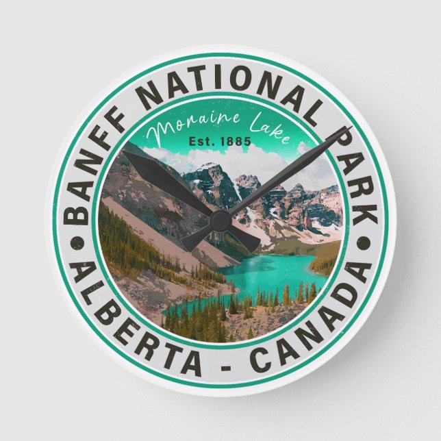 Banff National Park Moraine Lake Alberta Canada Round Clock (Front)
