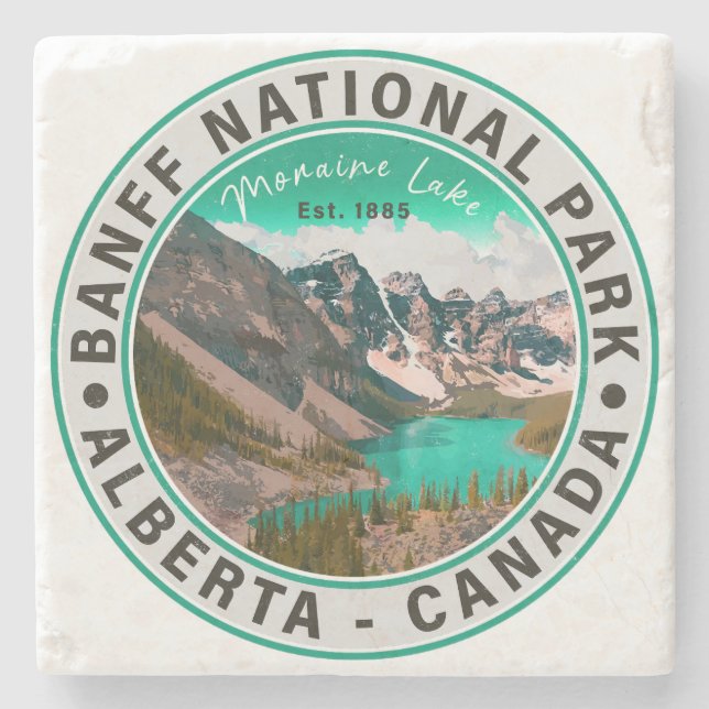 Banff National Park Moraine Lake Alberta Canada Stone Coaster (Front)