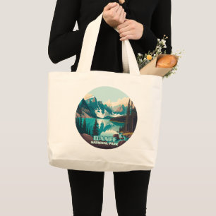 Banff National Park Moraine Lake Retro Large Tote Bag
