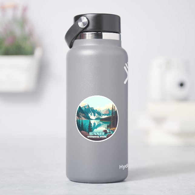 Banff National Park Moraine Lake Retro Sticker (HydroFlask)