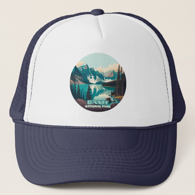 Banff National Park Moraine Lake Retro Trucker Hat (Front)