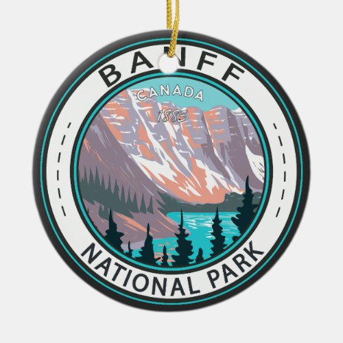 Banff National Park Moraine Lake Vintage Ceramic Ornament