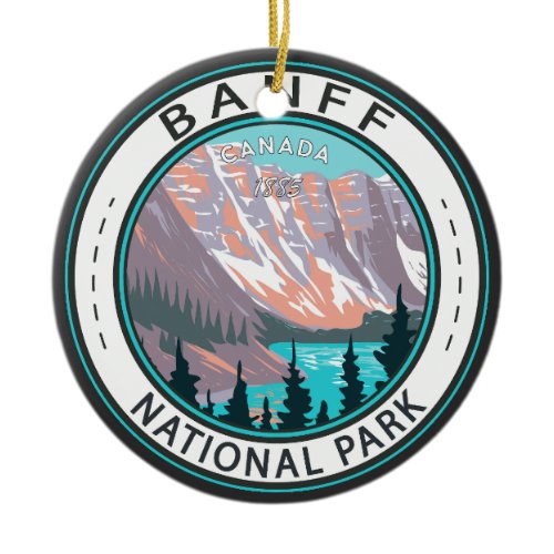 Banff National Park Moraine Lake Vintage Ceramic Ornament