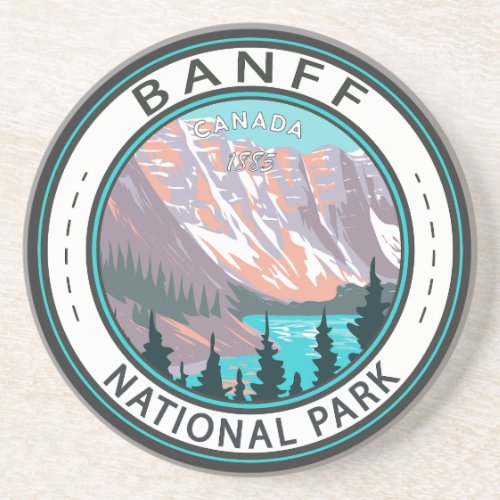 Banff National Park Moraine Lake Vintage Coaster