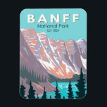 Banff National Park Moraine Lake Vintage Magnet<br><div class="desc">Banff National Park vector artwork design. The park is Canada’s first national park and is part of the Canadian Rocky Mountain Parks UNESCO World Heritage Site.</div>