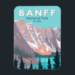 Banff National Park Moraine Lake Vintage Magnet<br><div class="desc">Banff National Park vector artwork design. The park is Canada’s first national park and is part of the Canadian Rocky Mountain Parks UNESCO World Heritage Site.</div>