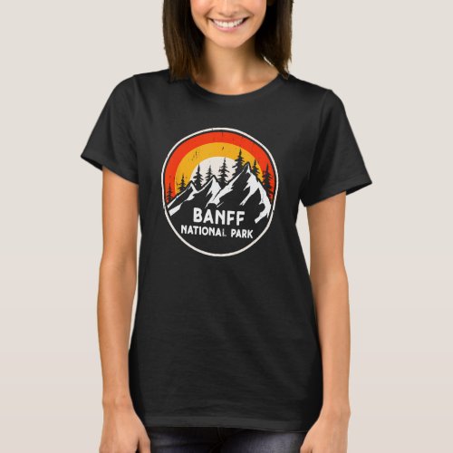 banff National Park Mountain Trees  Sun Camping H T_Shirt