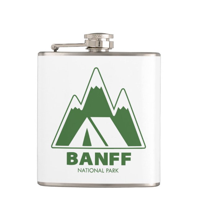 Banff National Park Mountains Camping Flask (Front)