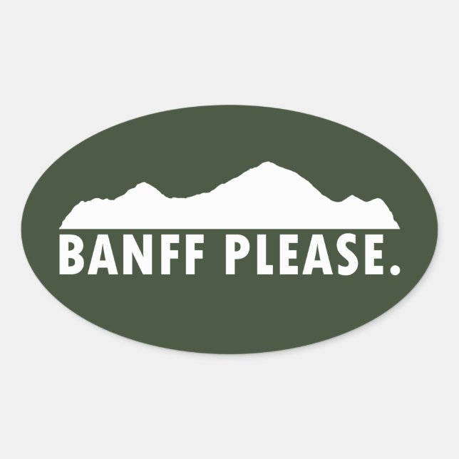 Banff National Park Oval Sticker (Front)