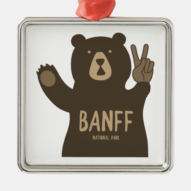 Banff National Park Peace Bear Metal Ornament (Front)