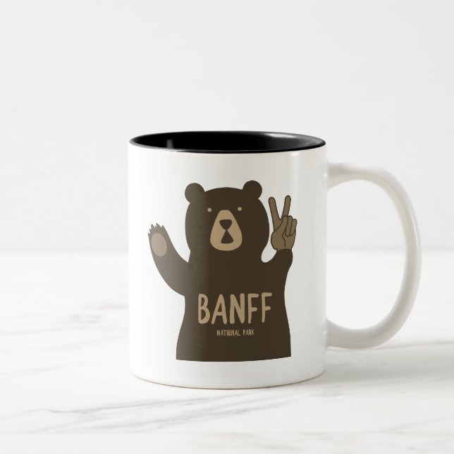 Banff National Park Peace Bear Two-Tone Coffee Mug (Right)