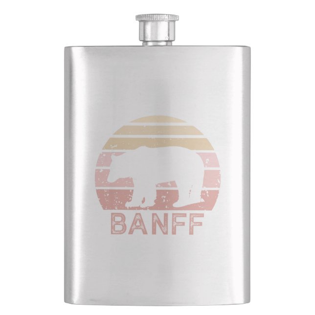Banff National Park Retro Bear Flask (Front)