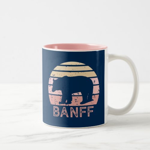Banff National Park Retro Bear Two_Tone Coffee Mug