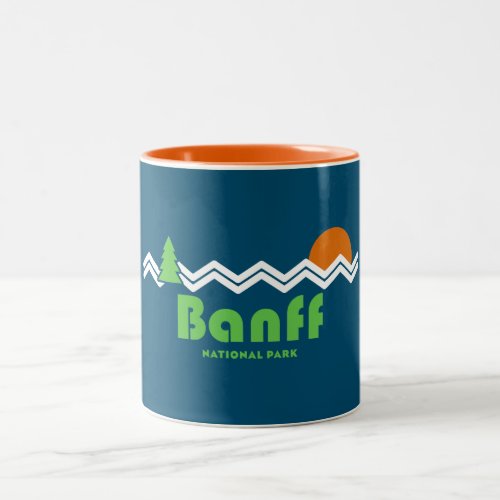 Banff National Park Retro Two_Tone Coffee Mug