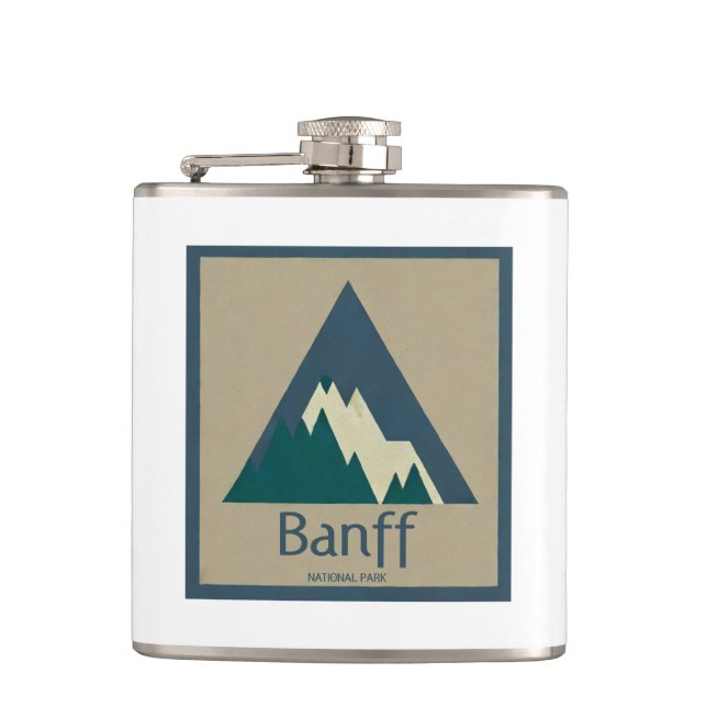 Banff National Park Rustic Flask (Front)
