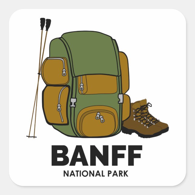 Banff National Park Square Sticker (Front)