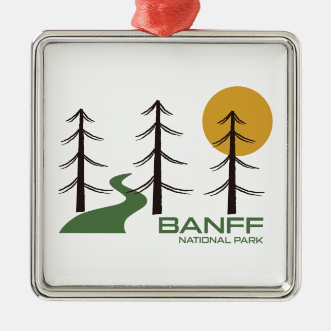 Banff National Park Trail Metal Ornament (Front)