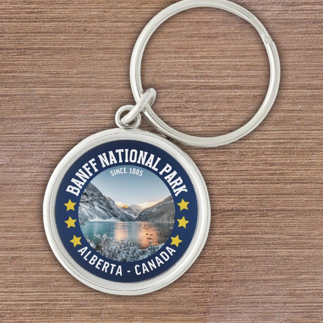 Banff National Park Vintage Landscape Keychain (Creator Uploaded)