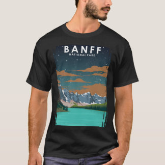 Banff National Park Vintage Minimal Retro Travel P T-Shirt