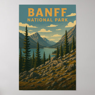 Banff National Park Vintage Travel Poster