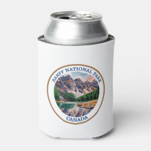 Banff National Park Watercolor Painting Can Cooler