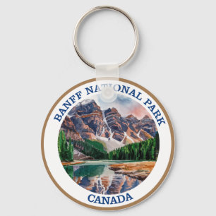 Banff National Park Watercolor Painting Keychain