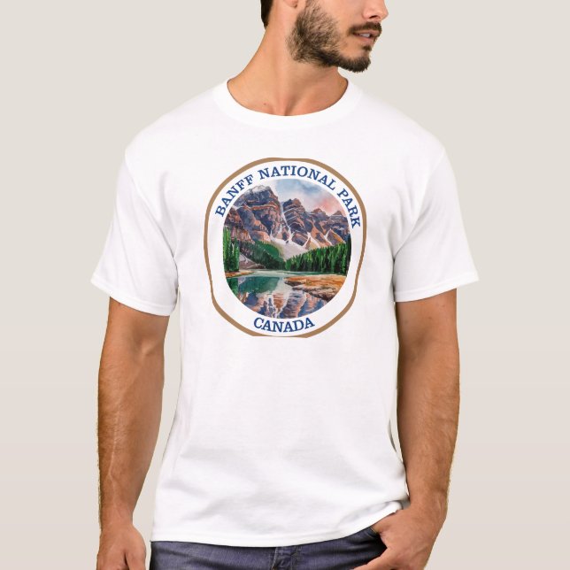 Banff National Park Watercolor Painting T-Shirt (Front)